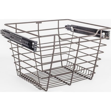 HARDWARE RESOURCES Chrome Closet Pullout Basket with Slides 14"Dx17"Wx11"H POB1-141711ORB